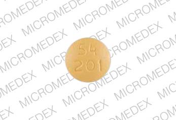 Pill 54 201 Yellow Round is Mirtazapine