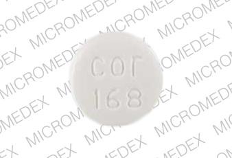 Pill cor 168 White Round is Glipizide and Metformin Hydrochloride