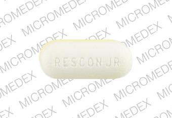 Pill RESCON JR White & Yellow Capsule/Oblong is Rescon-Jr