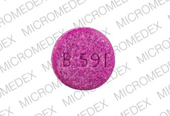 Pill B591 Purple Round is Duradryl Chewable