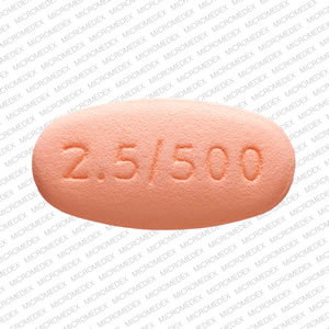 Glyburide and metformin hydrochloride 2.5 mg / 500 mg Logo 5711 2.5/500 Back