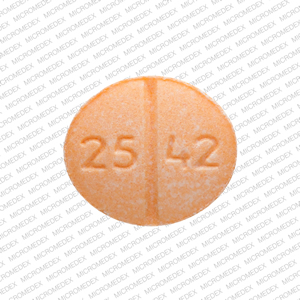 Pill 25 42 V Orange Oval is Clonidine Hydrochloride