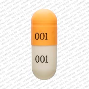 Pill 001 001 Orange & White Capsule/Oblong is Potassium Chloride Extended Release