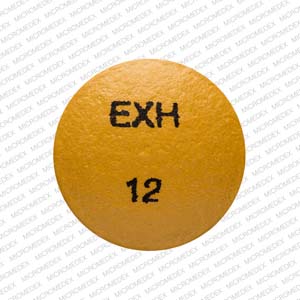 Pill EXH 12 Yellow Round is Hydromorphone Hydrochloride Extended-Release