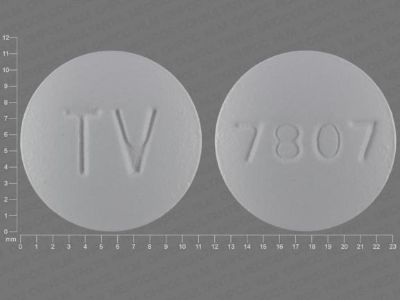 Pill TV 7807 White Round is Amlodipine Besylate, Hydrochlorothiazide and Valsartan