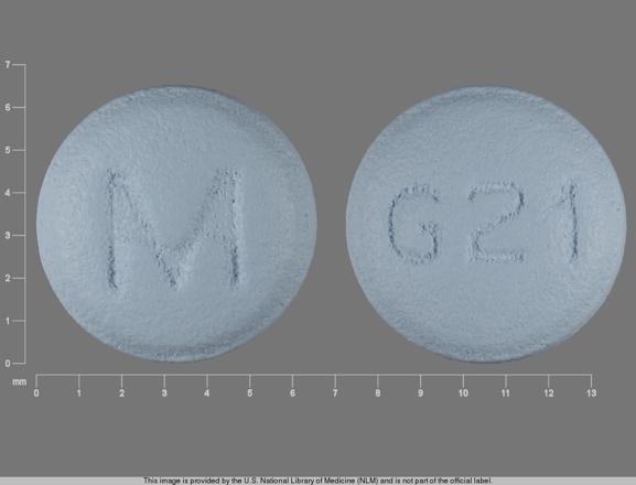 Pill M G21 Blue Round is Galantamine Hydrobromide