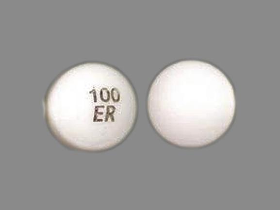 Pill 100 ER White Round is Tramadol Hydrochloride Extended Release