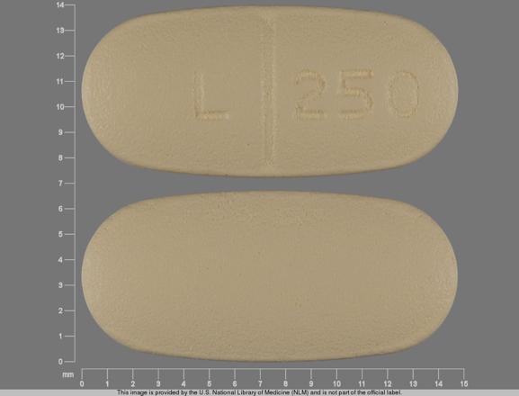 Pill L 250 Yellow Capsule/Oblong is Levetiracetam