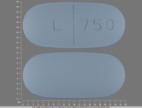 Pill L 750 Blue Capsule/Oblong is Levetiracetam