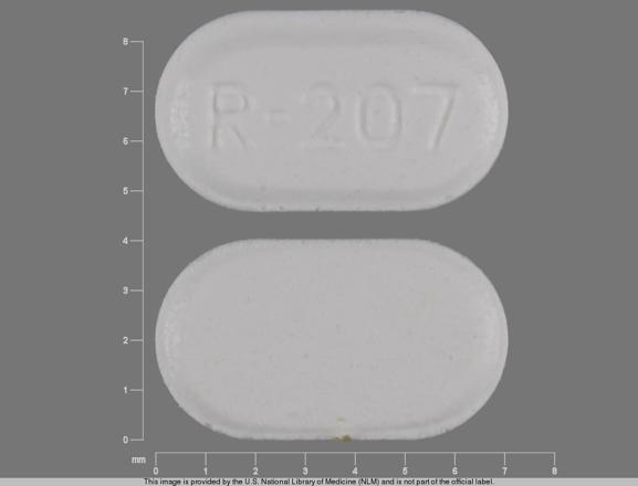 Pill R-207 White Capsule/Oblong is Risperidone (Orally Disintegrating)