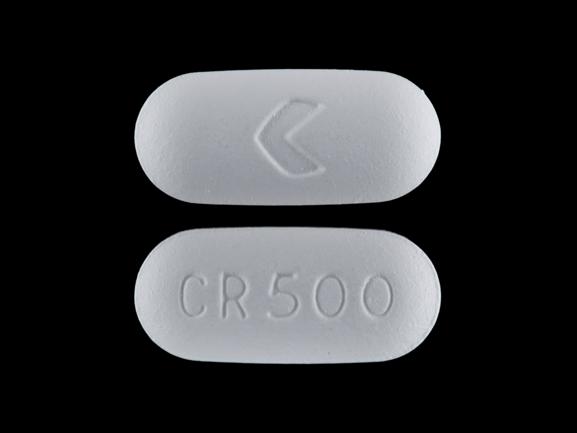 Pill CR 500 > White Oval is Ciprofloxacin Hydrochloride