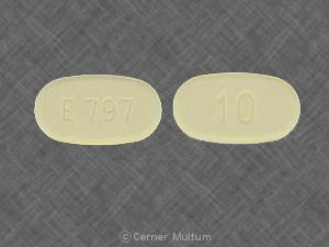 Pill E797 10 Yellow Oval is Endocet