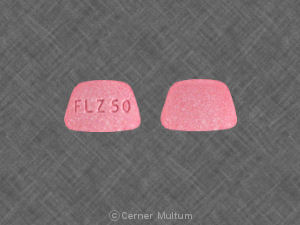 Pill FLZ 50 Pink Four-sided is Fluconazole
