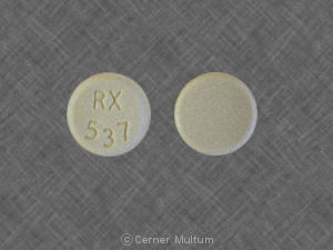 Hydrochlorothiazide and lisinopril 12.5 mg / 20 mg RX 537