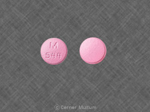 Pill M 544 Pink Round is Hydrochlorothiazide and Quinapril Hydrochloride