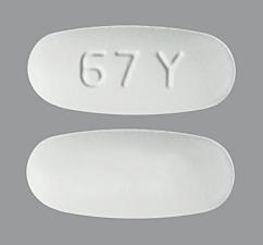 Pill 67 Y White Oval is Lamivudine