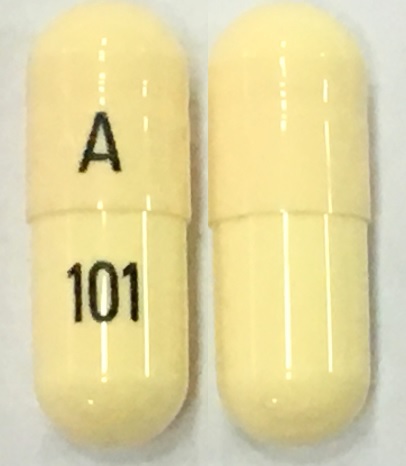 Pill A 101 Beige Capsule/Oblong is Lithium Carbonate