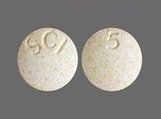 Pill SCI 5 White Round is Multivitamin with Fluoride (Chewable)