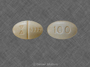 Pill Logo 4332 100 Orange Oval is Nefazodone Hydrochloride
