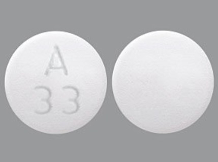 Pill A33 White Round is Oxybutynin Chloride Extended-Release