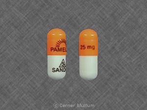 Pamelor 25 mg logo PAMELOR 25 mg logo SANDOZ