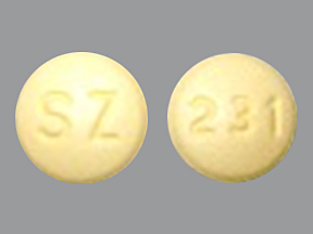 Pill SZ 231 Yellow Round is Quetiapine Fumarate