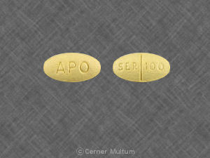 Pill APO SER 100 Yellow Oval is Sertraline Hydrochloride