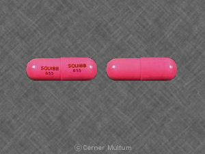 Pill SQUIBB 655 SQUIBB 655 Pink Capsule/Oblong is Sumycin