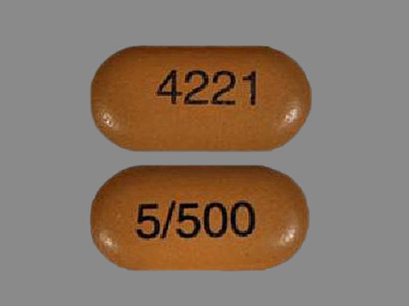 Kombiglyze XR metformin hydrochloride extended-release 500 mg / saxagliptin 5 mg 4221 5/500
