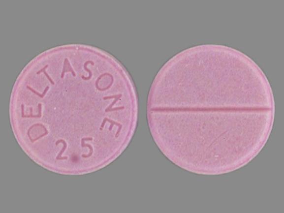 Pill DELTASONE 2.5 Pink Round is Deltasone