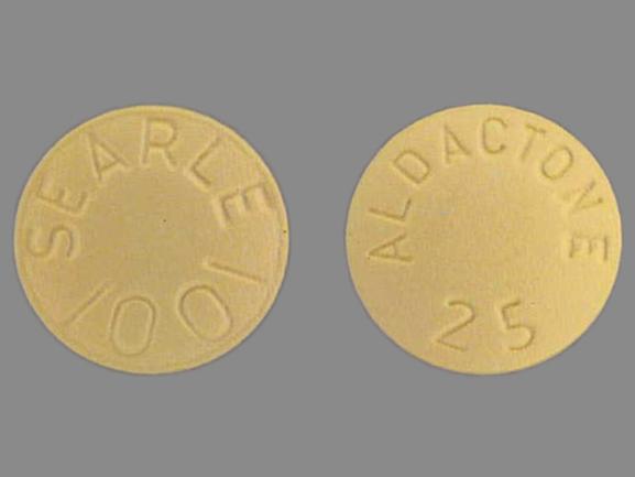Pill ALDACTONE 25 SEARLE 1001 Yellow Round is Aldactone