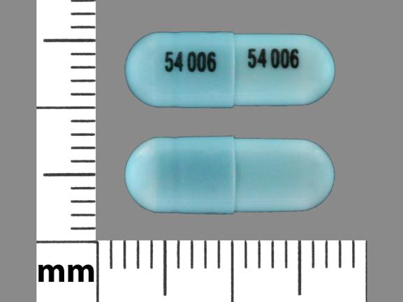 Pill 54 006 54 006 Blue Capsule/Oblong is Cyclophosphamide