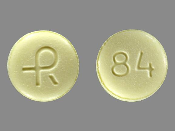Pill R 84 Yellow Round is Alprazolam Extended Release