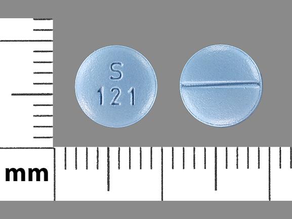 Pill S 121 Blue Round is Sertraline Hydrochloride