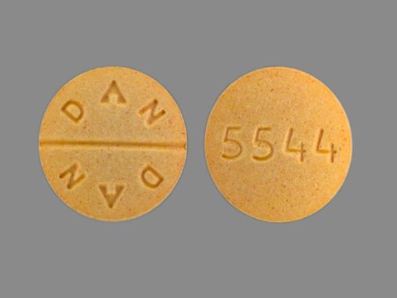 Pill 5544 DAN DAN Orange Round is Allopurinol