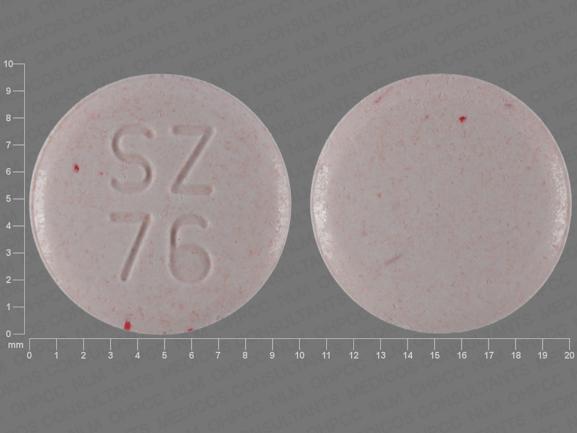 Pill SZ 76 Pink Round is Montelukast Sodium (Chewable)
