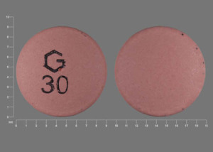 Pill G 30 Pink Round is Nifedipine Extended Release