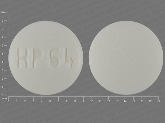 Pill HP64 White Round is Metronidazole