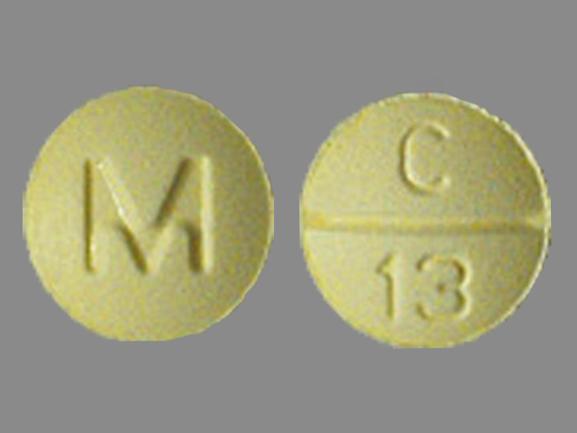 M C 13 Pill Images Yellow Round