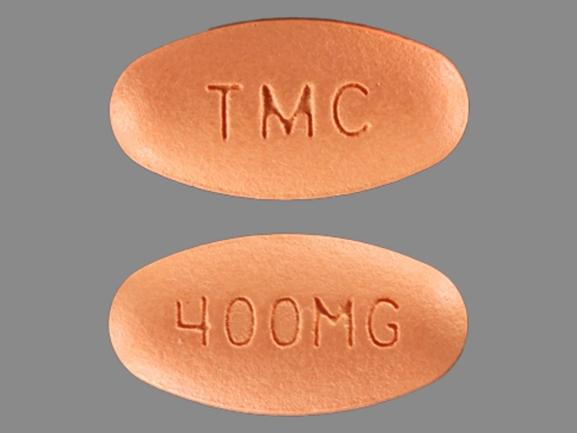 Pill TMC 400MG Peach Oval is Prezista