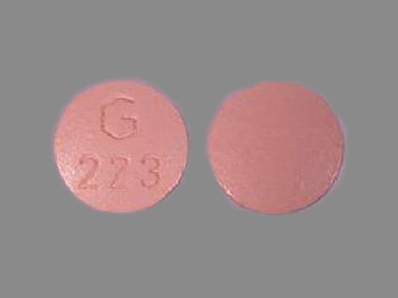Pill G 223 Pink Round is Hydrochlorothiazide and Quinapril Hydrochloride
