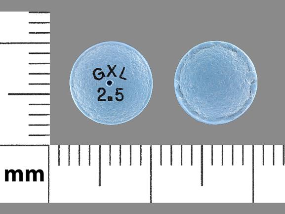 Pill GXL 2.5 Blue Round is Glipizide XL