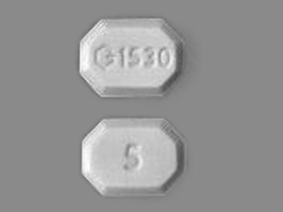 Pill G1530 5 White Eight-sided is Amlodipine Besylate