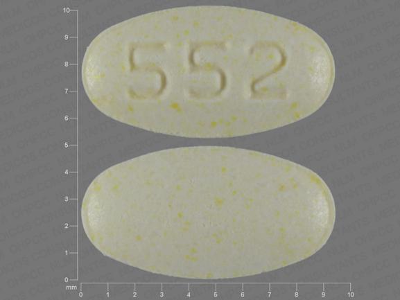 Pill 552 Yellow Oval is Olanzapine