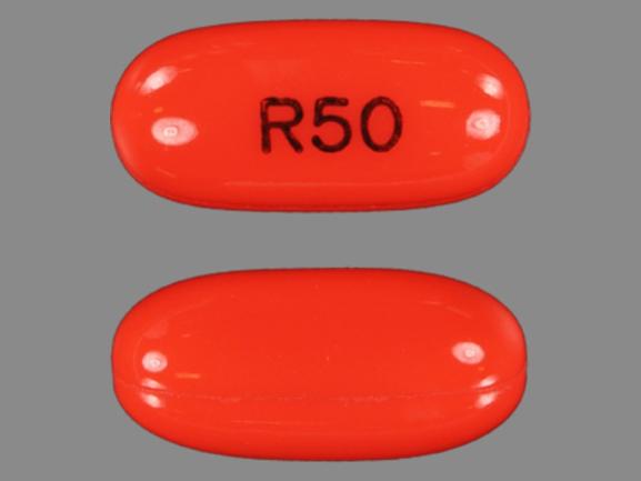 Pill R50 Orange Capsule/Oblong is Calcitriol