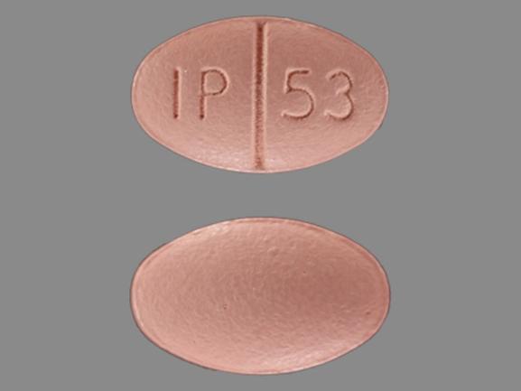 Pill IP 53 Pink Oval is Citalopram Hydrobromide