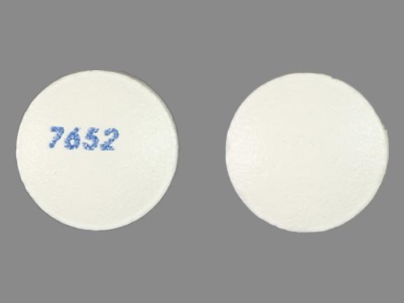Pill 7652 White Round is Olanzapine