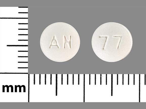 Pill AN 77 White Round is Hydroxyzine Hydrochloride