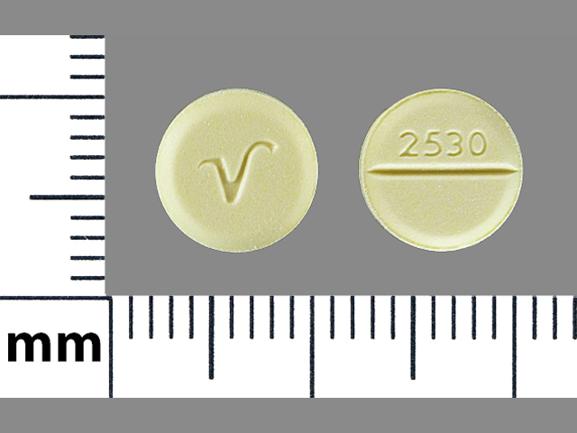Pill V 2530 Yellow Round is Clonazepam