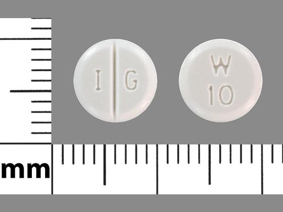 Pill I G W 10 White Round is Warfarin Sodium